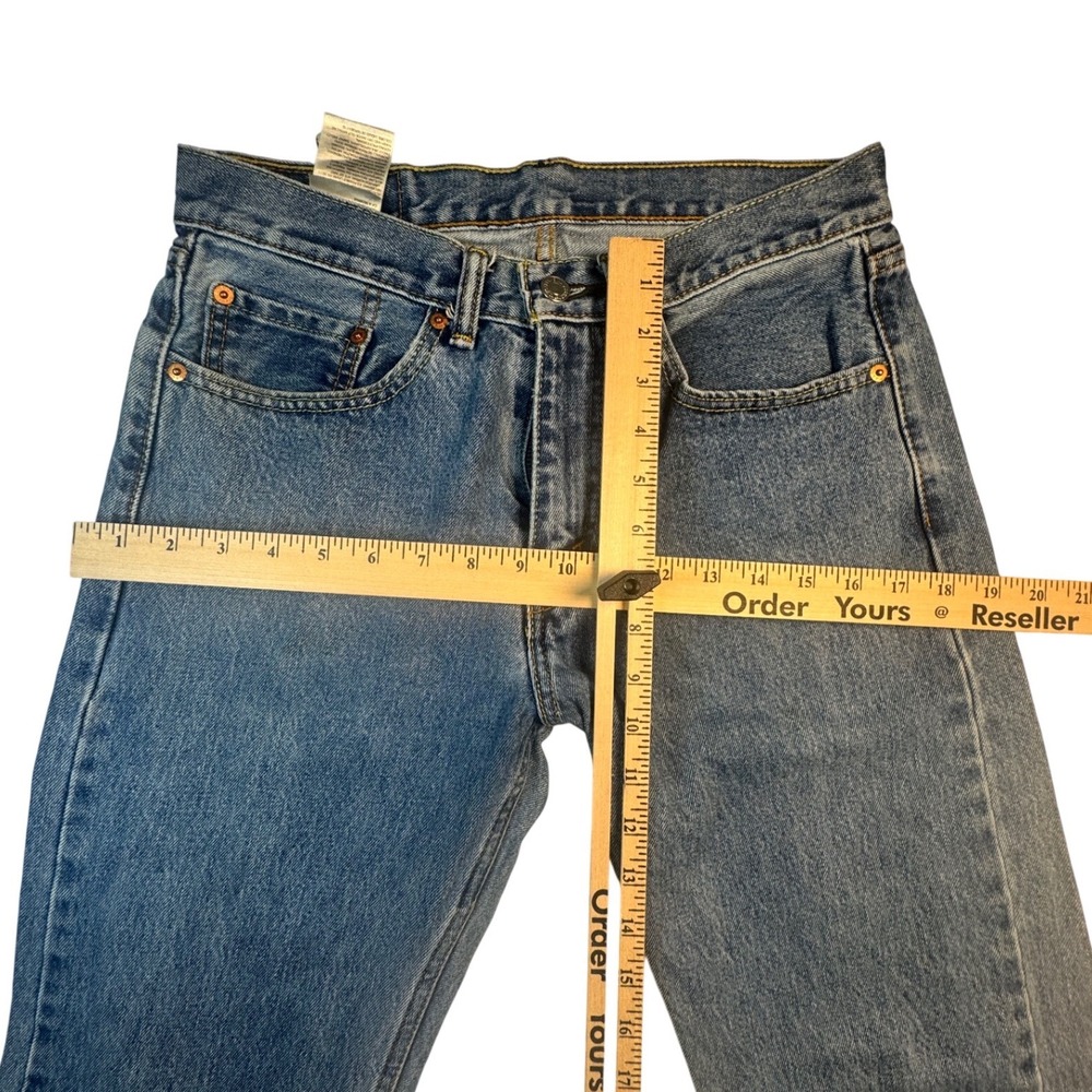 Levis 505 Regular Fit Straight Leg Jeans Mens 31x34 Medium Wash Blue Denim - Picture 7 of 10